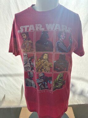 Star Wars Rogue One Andor Jyn Chirrut Imwe Men's Red Shirt Medium Cotton Polyest